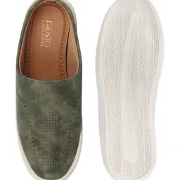 FAUSTO Men's Olive Green Mule Shoes image 3