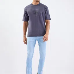 Spykar Slate Grey Cotton Regular Fit Graphic Print T-Shirt image 5
