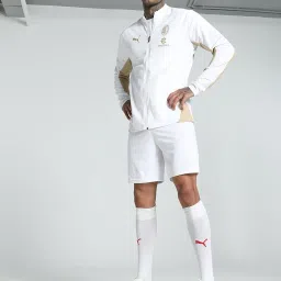 Puma White Slim Fit AC Milan Slim Fit Football Training Jacket image 5