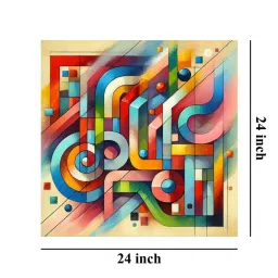 999Store Multicolor Canvas Geometric Abstraction Painting image 5