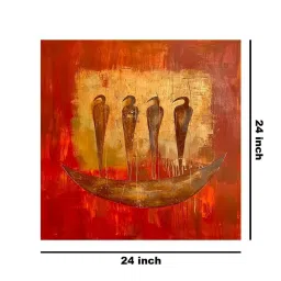 999Store Red Canvas Wrapped Painting image 5