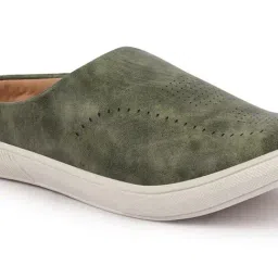 FAUSTO Men's Olive Green Mule Shoes image 5
