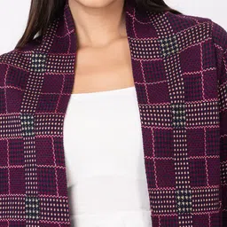 Anouk Women Checked Waterfall Shrug image 2