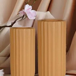 LASAKI Ayla Set of 2 Textured Ceramic Flower Vases image 3