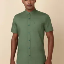 Allen Solly Green Cotton Regular Fit Shirt-picture-42