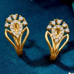 P.N.Gadgil Jewellers Classic Cube Yellow Gold Huggies Earring For Women-image-98