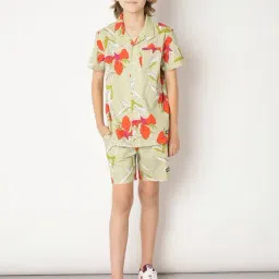 Jack & Jones Junior Light Green Floral Print Shorts image 4