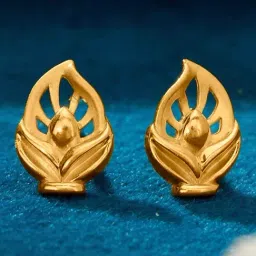 P.N.Gadgil Jewellers Leafy Breeze Yellow Gold Stud Earring For Women-picture-28