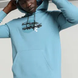Puma Bold Blue Cotton Regular Fit Porsche Legacy Motorsport Printed Hooded Sweatshirt-picture-35