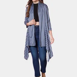 BUYNEWTREND Grey Striped Shrug-picture-24