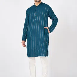 indus route by Pantaloons Men Thread Work Kurta image 3
