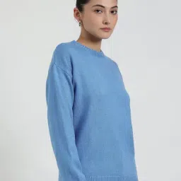 Fablestreet Blue Acrylic Solid Sweater image 3