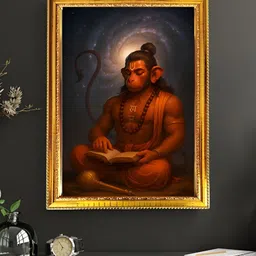 blinkart Blue & Brown Lord Hanuman Ji Religious Wall Art image 3