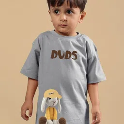 WEARDUDS Infant Kids Printed Drop-Shoulder Sleeves Pure Cotton Relaxed Fit Tshirt-picture-27