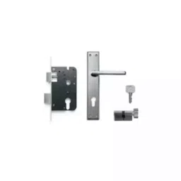 Godrej Matiz 230 mm Zinc Alloy Satin Steel Finish Door Handle with Lock Set 8427-picture-26