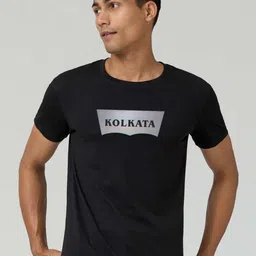 Organic Chics Men Bio Finish Typography Printed Round Neck Pure Cotton T-shirt image 1