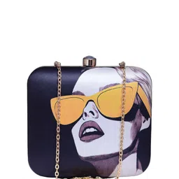 ARTKLIM Portrait Printed Shoulder Strap Box Clutch image 2