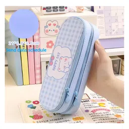 Azhari Double Layer Happy Day Pencil Pouch EVA Zipper Case for Kids Pack of 1 Color May Vary-picture-25