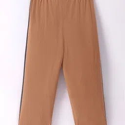Tango Single Jersey Knit Full Length Track Pant with Panda Print -Light Brown image 2