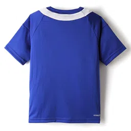 ADIDAS KIDS Knit Half Raglan Sleeves T-Shirt with Brand Logo Graphic & Tape Detailing - Blue image 3