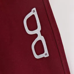 Mini Taurus Cotton Full Length Lounge Pant with Sunglasses Printed - Maroon image 3