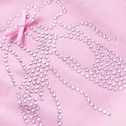 ToffyHouse Single Jersey Frill Sleeves Embellished Frock with Bow Applique - Pastel Pink image 3