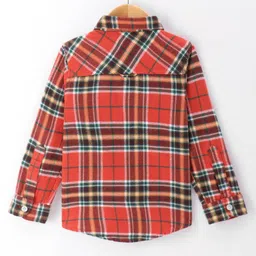 Jash Kids Cotton Woven Full Sleeves Checkered Shirt - Red image 3