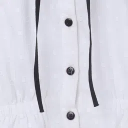 Taffykids 100% Cotton Sleeveless Swiss Dots Designed Peplum Top - White image 4