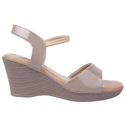 Shoetopia Colour Blocked Wedge Heel Sandals - Grey image 4