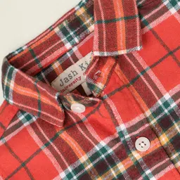 Jash Kids Cotton Woven Full Sleeves Checkered Shirt - Red image 4