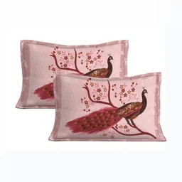 Salgia Pink & Maroon Ethnic Motifs Printed 144 TC Single Bedsheet Sets- 2.25 m x 1.45 m image 4