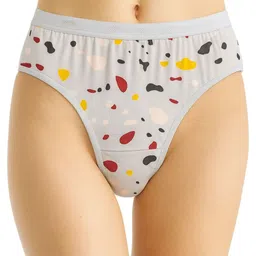 FiveFlag Pack Of 3 Printed Pure Combed Cotton Hipster Briefs image 3