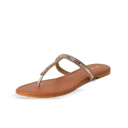 Kneetoes Women Gemglow Rose Gold Embellished T-Strap Sandals image 2