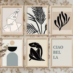 WALLLANE Brown 6 and more Piece Wood Abstract Wall Paintings image 3