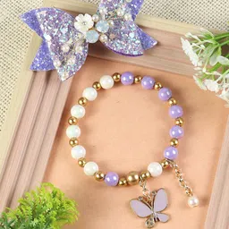 Asthetika Kids Girls Embellished Bow Hair Clip and Bracelet-picture-37