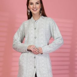 Clora Creation Women Printed Woollen Longline Cardigan-picture-45