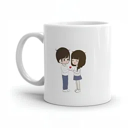 Mr UVD White & Brown Cartoon Characters Printed Ceramic Glossy Mug 350 ml-picture-10