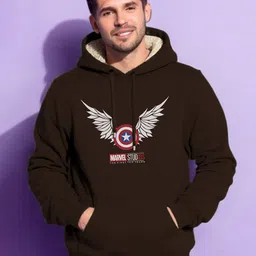 MaverIQ Men Printed Hooded Sweatshirt image 4