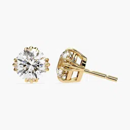 VALANOVA 18Kt Lab Grown Gold Diamond Studded Earrings-1.98 gm image 4