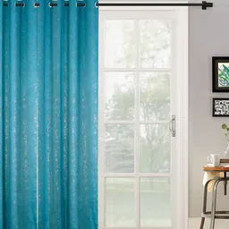 SOKNACK Turquoise Blue Geometric Door Curtain-image-85