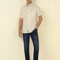 Allen Solly Floral Printed Spread Collar Short Sleeves Cotton Shirt image 3