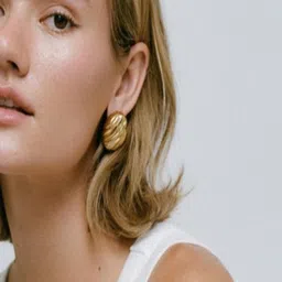 AQUASTREET 18K Gold-Plated Oval Shaped Studs image 3