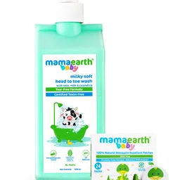 Mamaearth Baby Head to Toe Wash With Oats Milk Calendula for Babies 2 in 1 Tear Free Body Wash & Shampoo- 400 ml & Natural Repellent Mosquito Patches - 24 Pieces-image-40