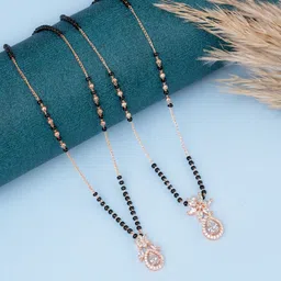 Zeraki Jewels Rose Gold-Plated Artificial Stones and Beads Mangalsutra-picture-20