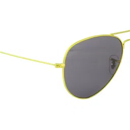 Ted Smith Unisex Black Lens & Green Aviator Sunglasses with image 5