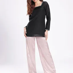 fusion by glitchez Ethnic Motifs Embroidered Sequinned Straight Kurti image 5