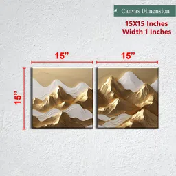 OLIVE TREE Brown & White 2 Pieces Abstract Wooden & Canvas Wall Arts image 2