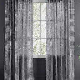 haus & Kinder Signature Silver Ripple Grey Pack of 2 Jacquard Room Darkening Door Curtain-picture-28
