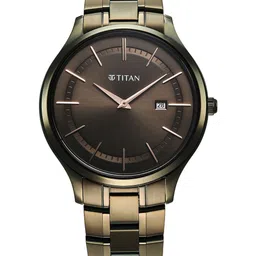 Titan Men Mother of Pearl Dial & Stainless Steel Bracelet Style Straps Analogue Watch 90142QM07-picture-4