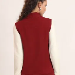 CHARMGAL Women Mock Collar Solid Cotton Casual Bomber Jacket image 4